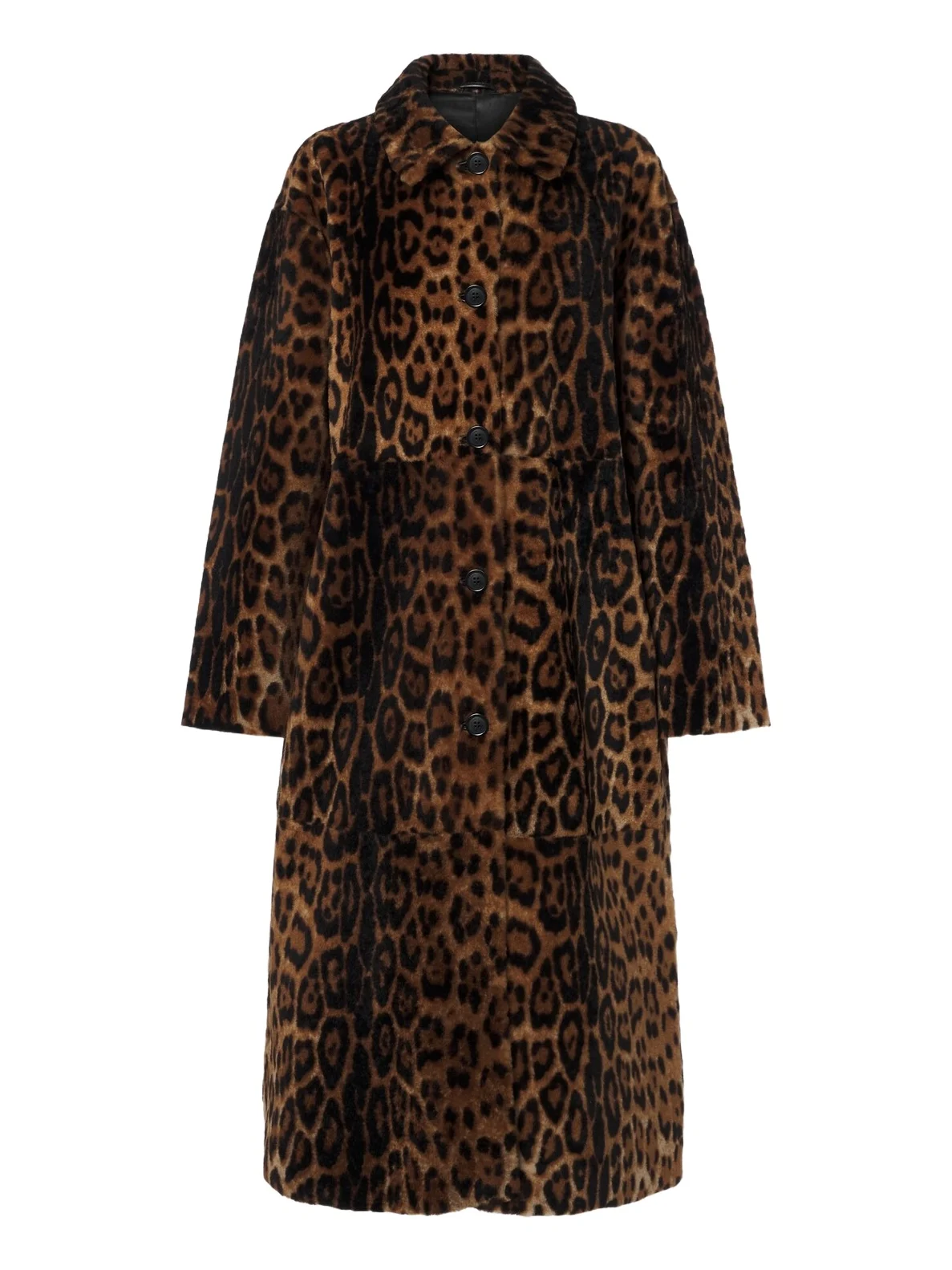 Davelle leopard-print shearling coat
