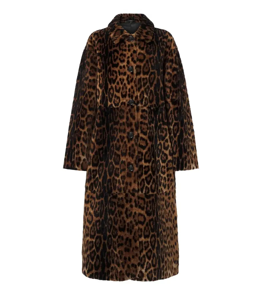 Davelle leopard-print shearling coat Davelle leopard-print shearling coat