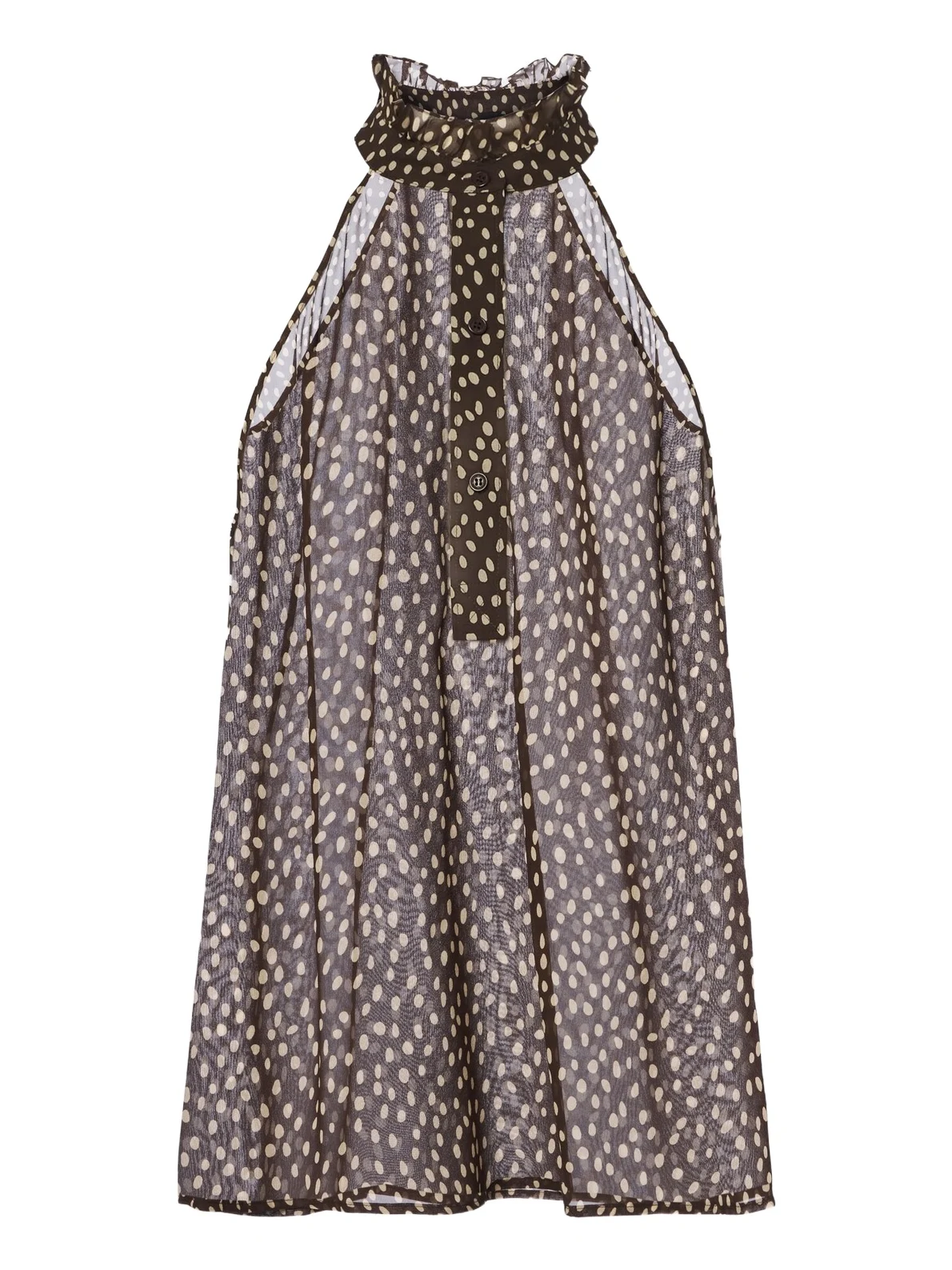 Nili Lotan Daniella polka-dot halterneck silk top