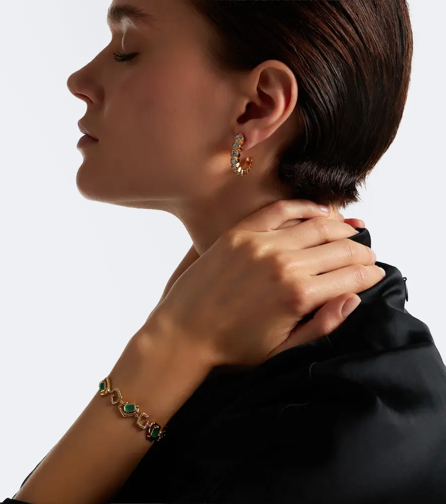 SHAY JEWELRY 18kt gold bracelet with emeralds and diamonds | Thumbnail 4