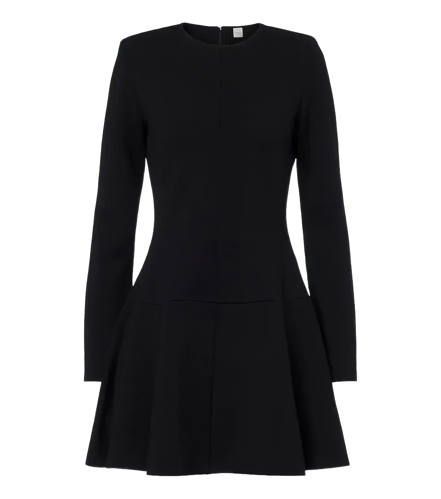 Pleated wool-blend minidress Pleated wool-blend minidress