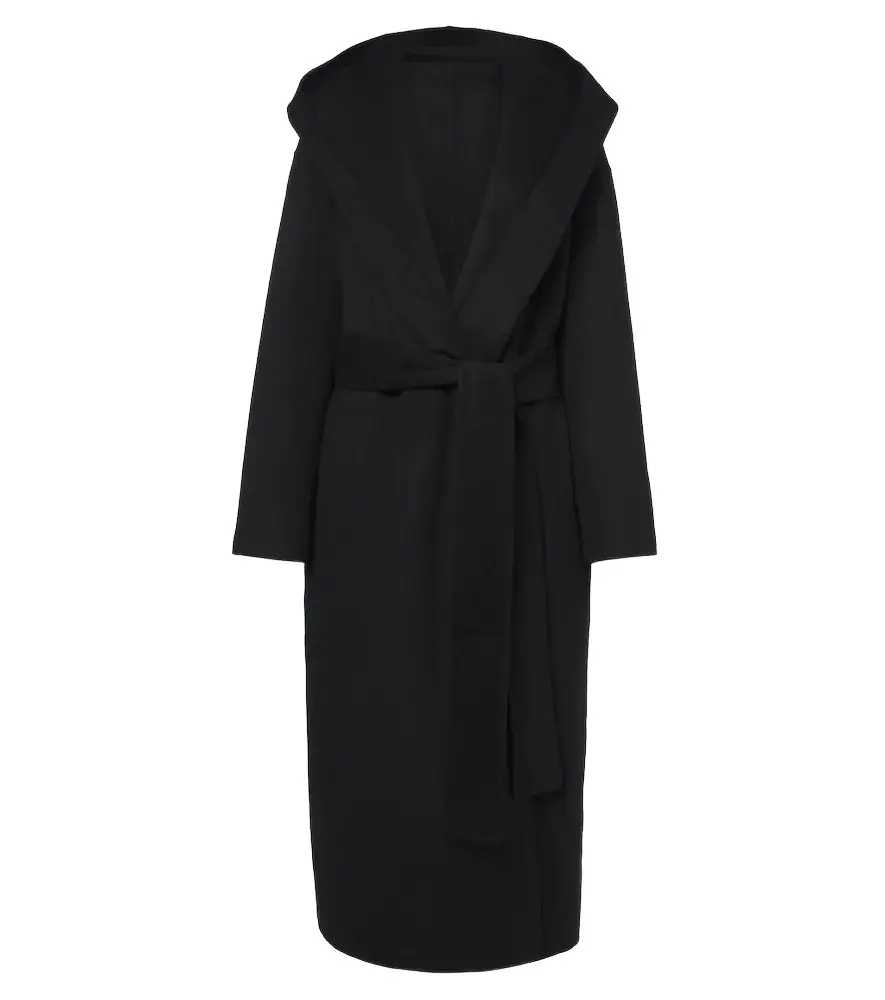 Hooded wool wrap coat Hooded wool wrap coat