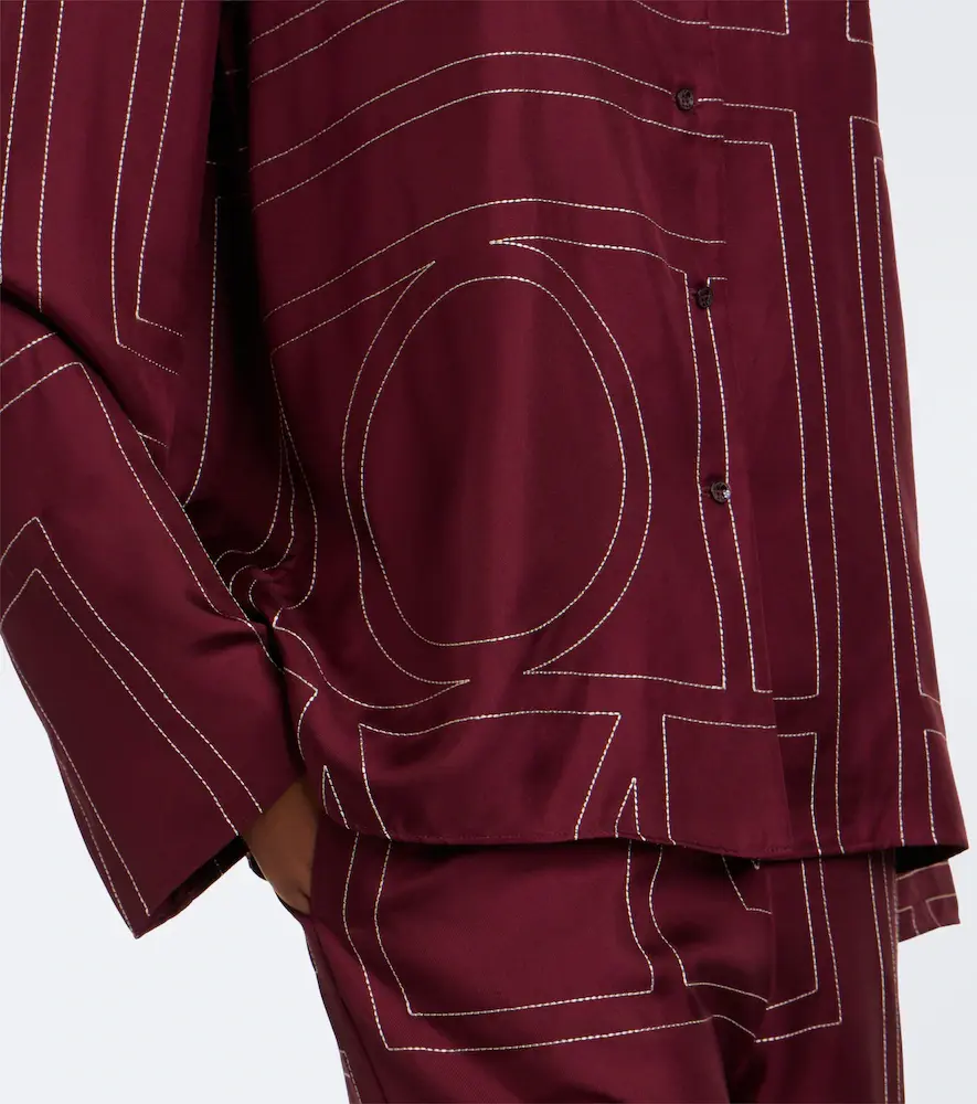 TOTEME Monogram silk twill shirt | Thumbnail 2 TOTEME Monogram silk twill shirt | Thumbnail 2