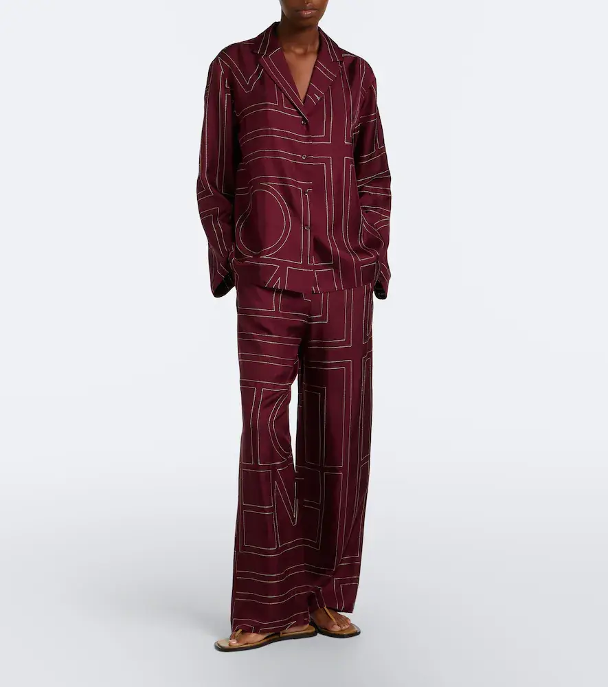 TOTEME Monogram silk twill shirt | Thumbnail 4 TOTEME Monogram silk twill shirt | Thumbnail 4