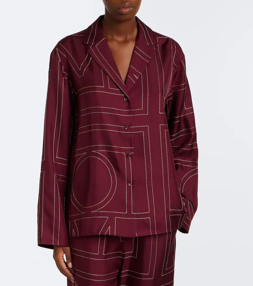 TOTEME Monogram silk twill shirt | Thumbnail 5 TOTEME Monogram silk twill shirt | Thumbnail 5
