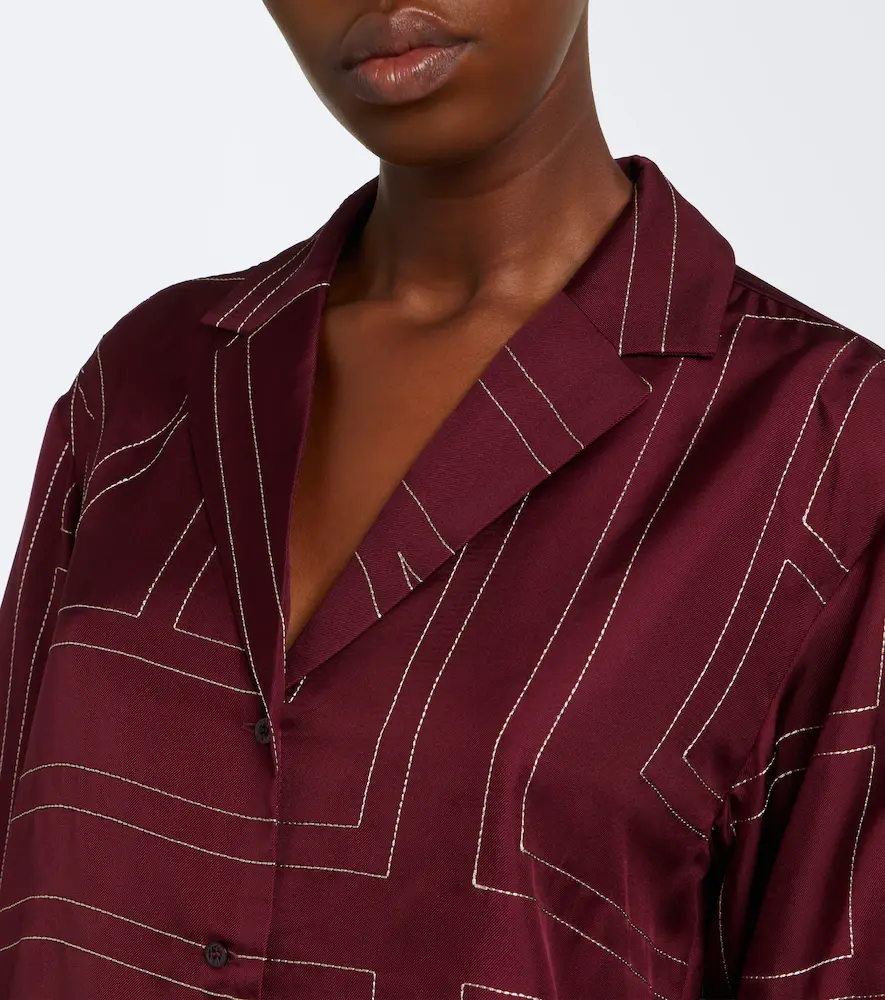 TOTEME Monogram silk twill shirt | Thumbnail 6 TOTEME Monogram silk twill shirt | Thumbnail 6