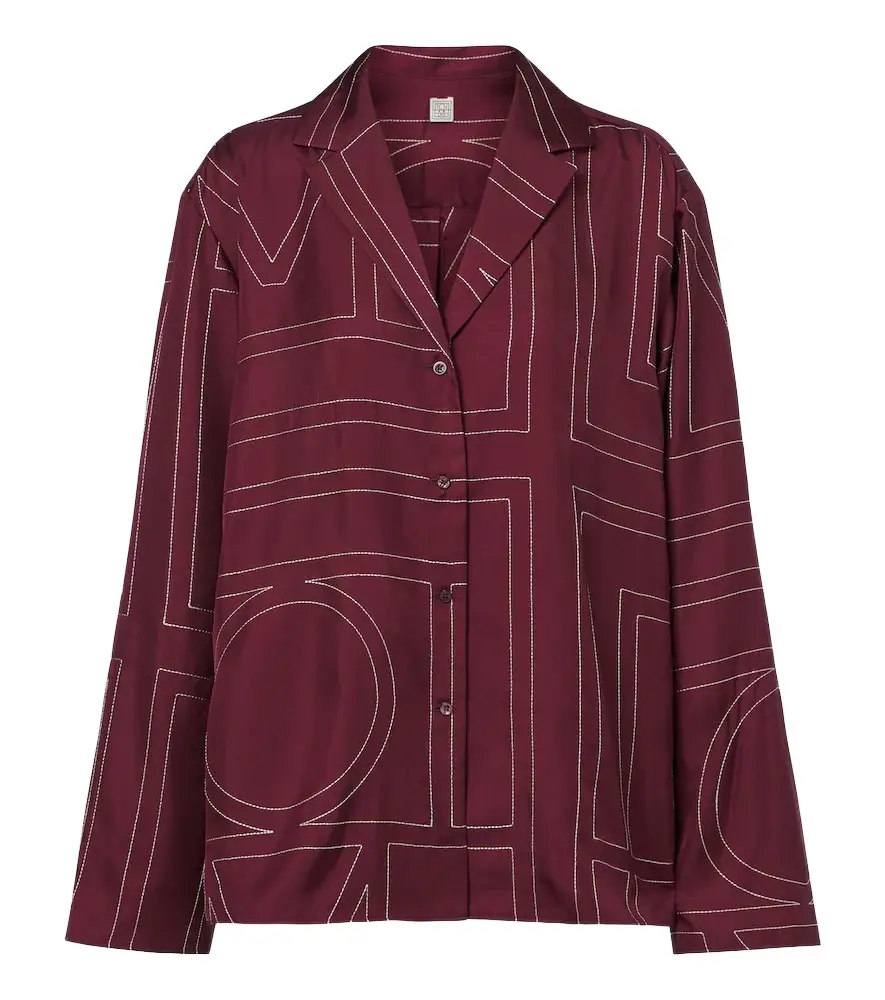 TOTEME Monogram silk twill shirt