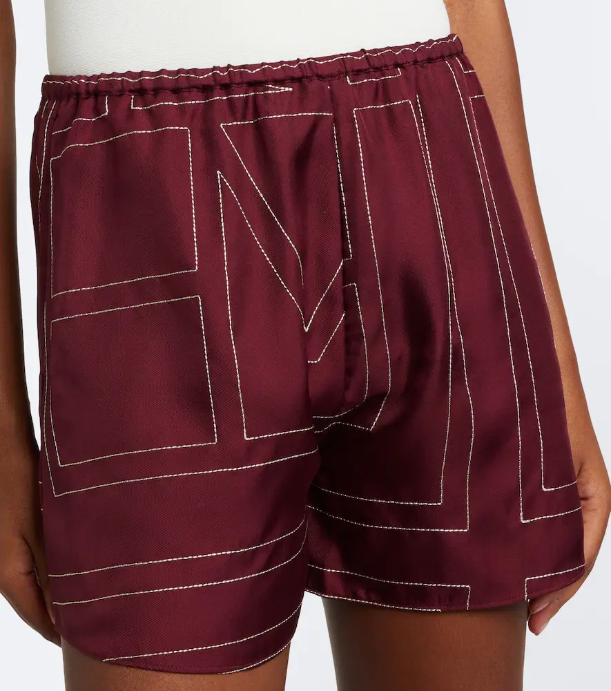 TOTEME Monogram silk twill shorts | Thumbnail 2 TOTEME Monogram silk twill shorts | Thumbnail 2
