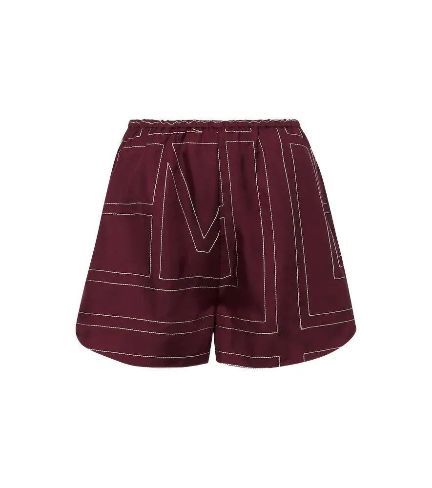 TOTEME Monogram silk twill shorts