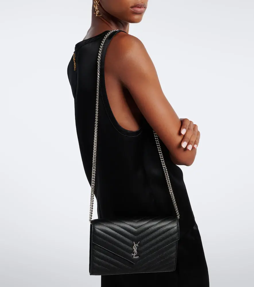 Saint Laurent Cassandre Envelope leather wallet on chain | Thumbnail 6