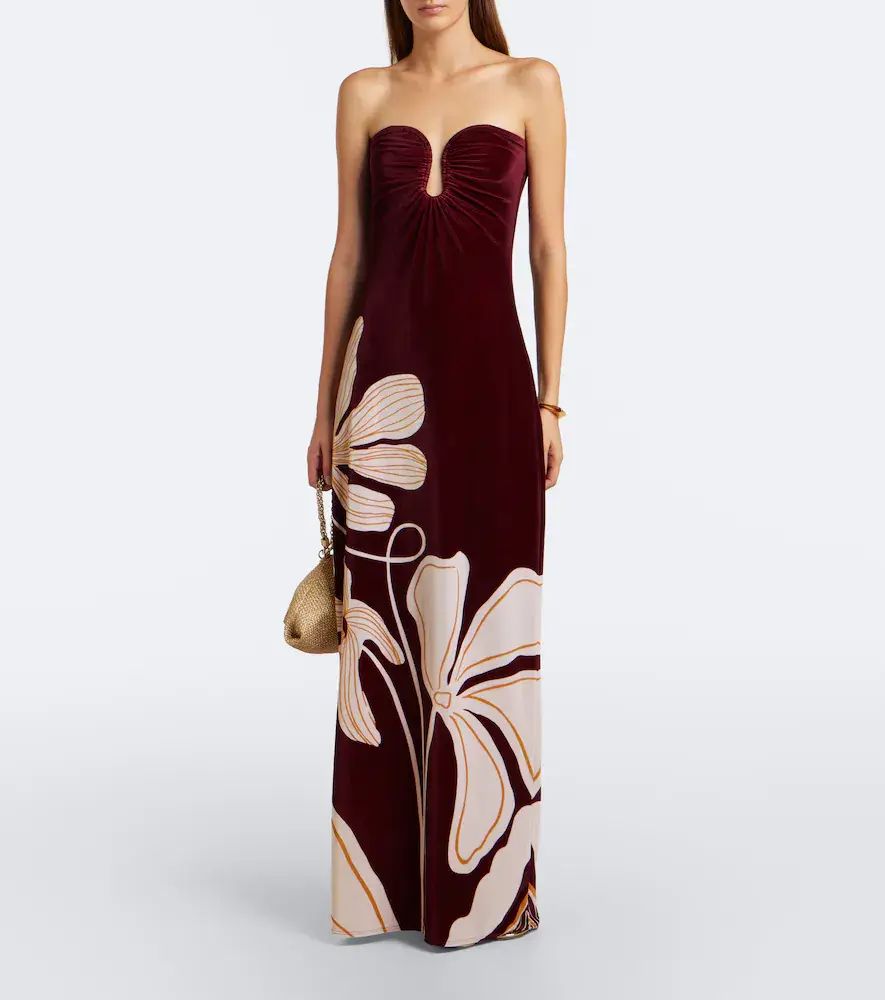 Cala de la Cruz Yves floral gathered velvet gown | Thumbnail 2 Cala de la Cruz Yves floral gathered velvet gown | Thumbnail 2