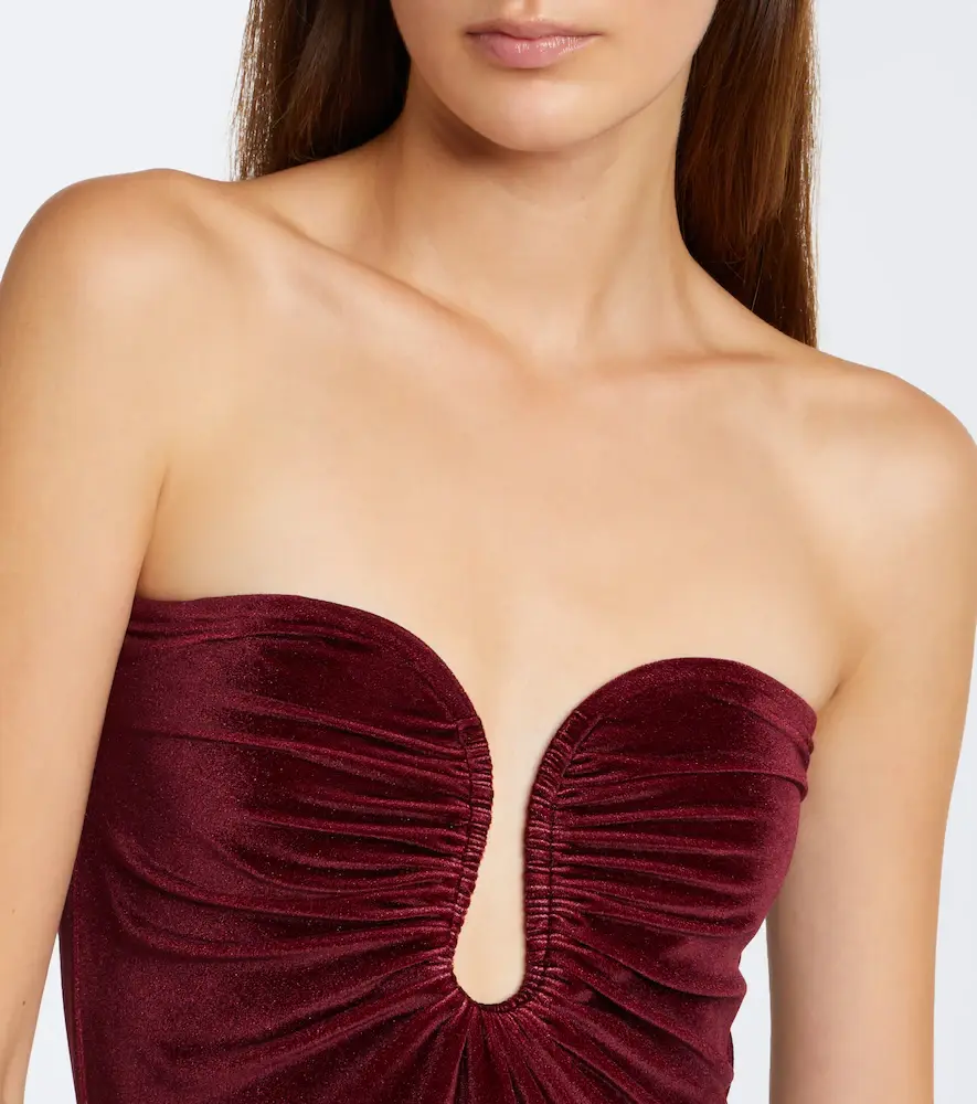 Cala de la Cruz Yves floral gathered velvet gown | Thumbnail 3 Cala de la Cruz Yves floral gathered velvet gown | Thumbnail 3