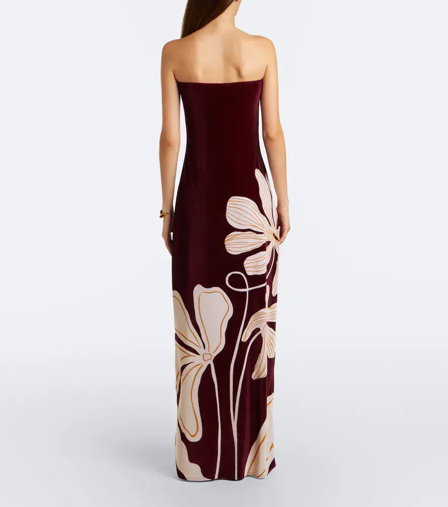 Cala de la Cruz Yves floral gathered velvet gown | Thumbnail 4 Cala de la Cruz Yves floral gathered velvet gown | Thumbnail 4