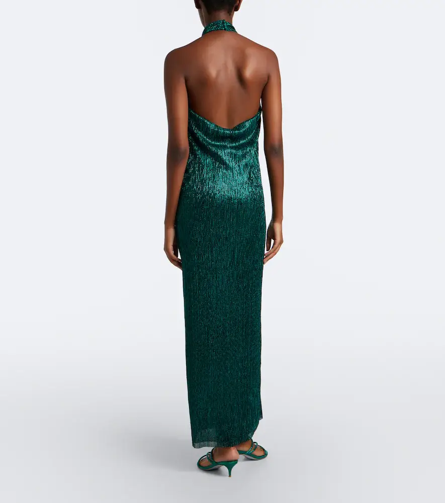 Cala de la Cruz Jeanne halterneck lamé gown | Thumbnail 3 Cala de la Cruz Jeanne halterneck lamé gown | Thumbnail 3