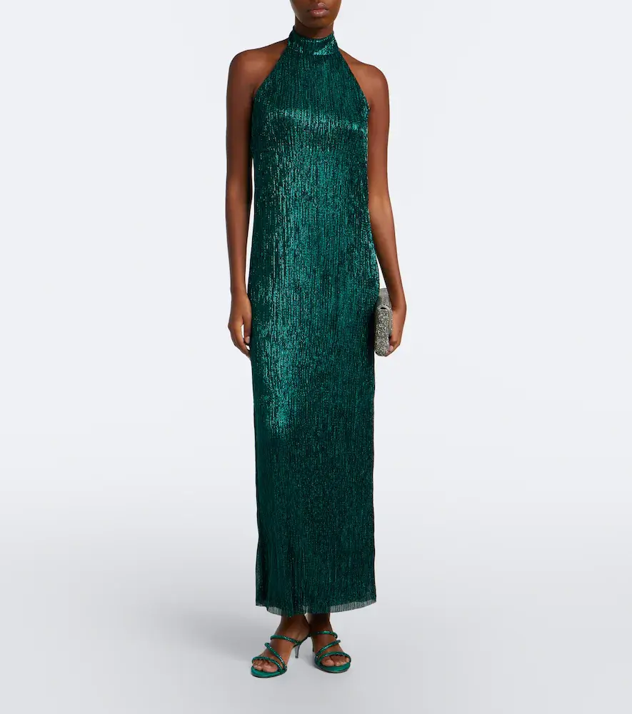 Cala de la Cruz Jeanne halterneck lamé gown | Thumbnail 4 Cala de la Cruz Jeanne halterneck lamé gown | Thumbnail 4