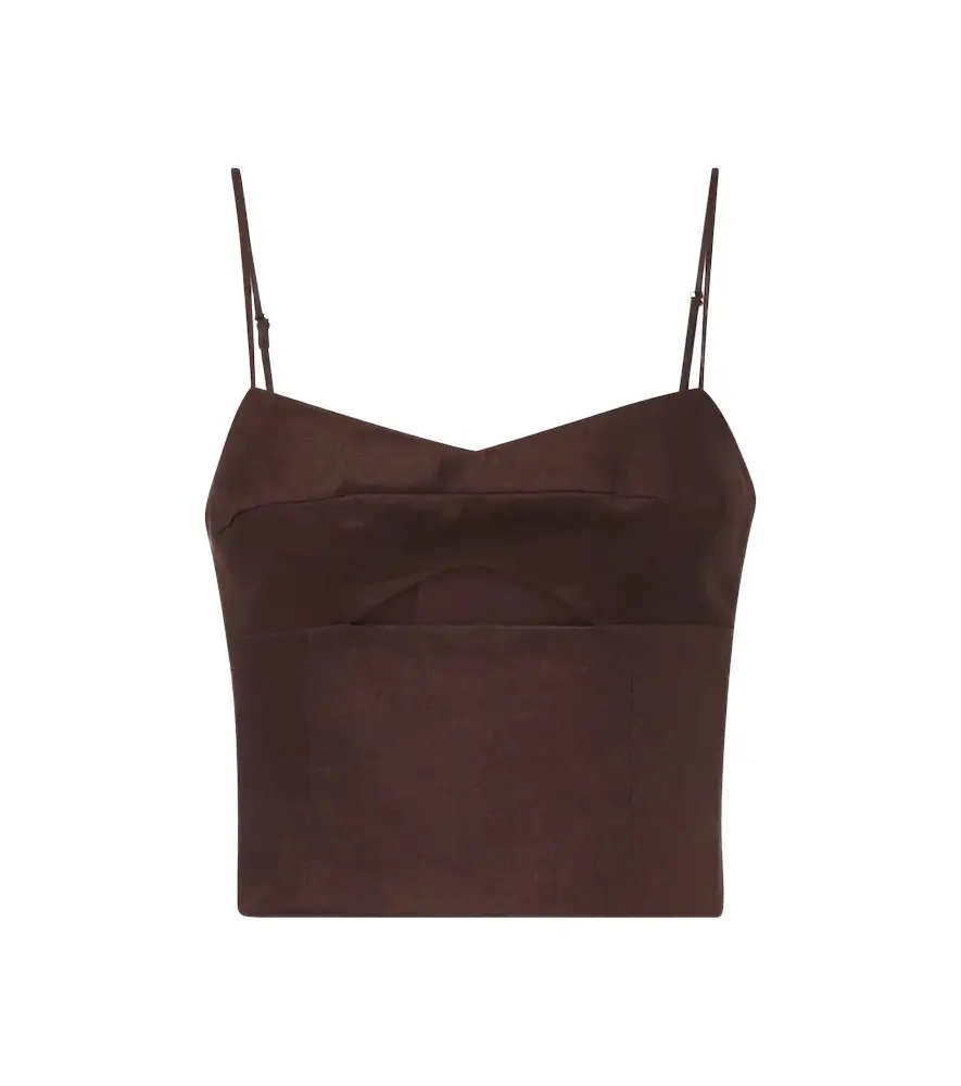 Cala de la Cruz Sei cutout linen top
