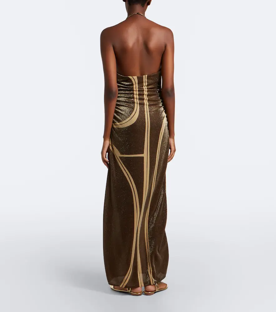 Cala de la Cruz Cairo draped glitter printed gown | Thumbnail 2 Cala de la Cruz Cairo draped glitter printed gown | Thumbnail 2