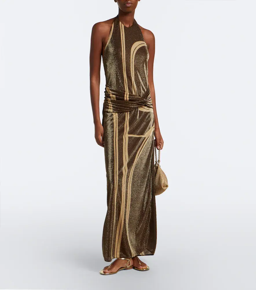 Cala de la Cruz Cairo draped glitter printed gown | Thumbnail 3 Cala de la Cruz Cairo draped glitter printed gown | Thumbnail 3