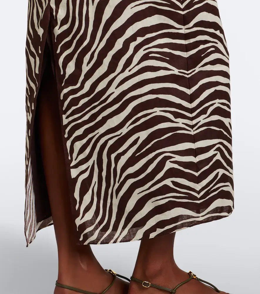 Cala de la Cruz Bruna zebra-print linen midi skirt | Thumbnail 5 Cala de la Cruz Bruna zebra-print linen midi skirt | Thumbnail 5