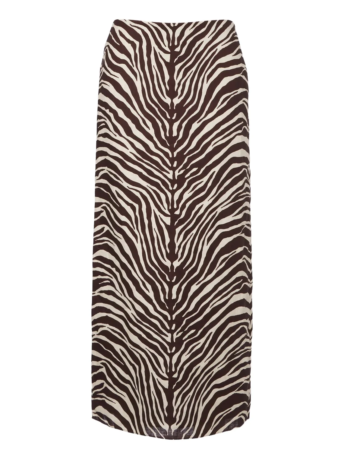 Bruna zebra-print linen midi skirt Bruna zebra-print linen midi skirt