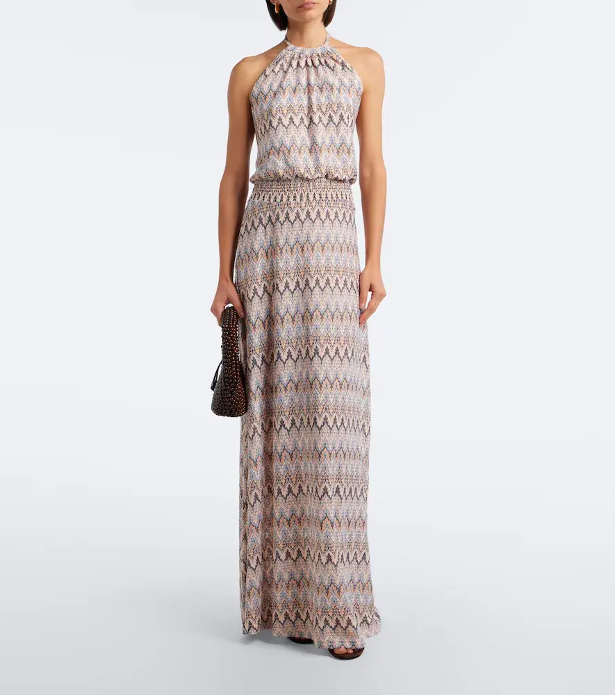 Melissa Odabash Charlotte chevron knitted maxi dress | Thumbnail 3