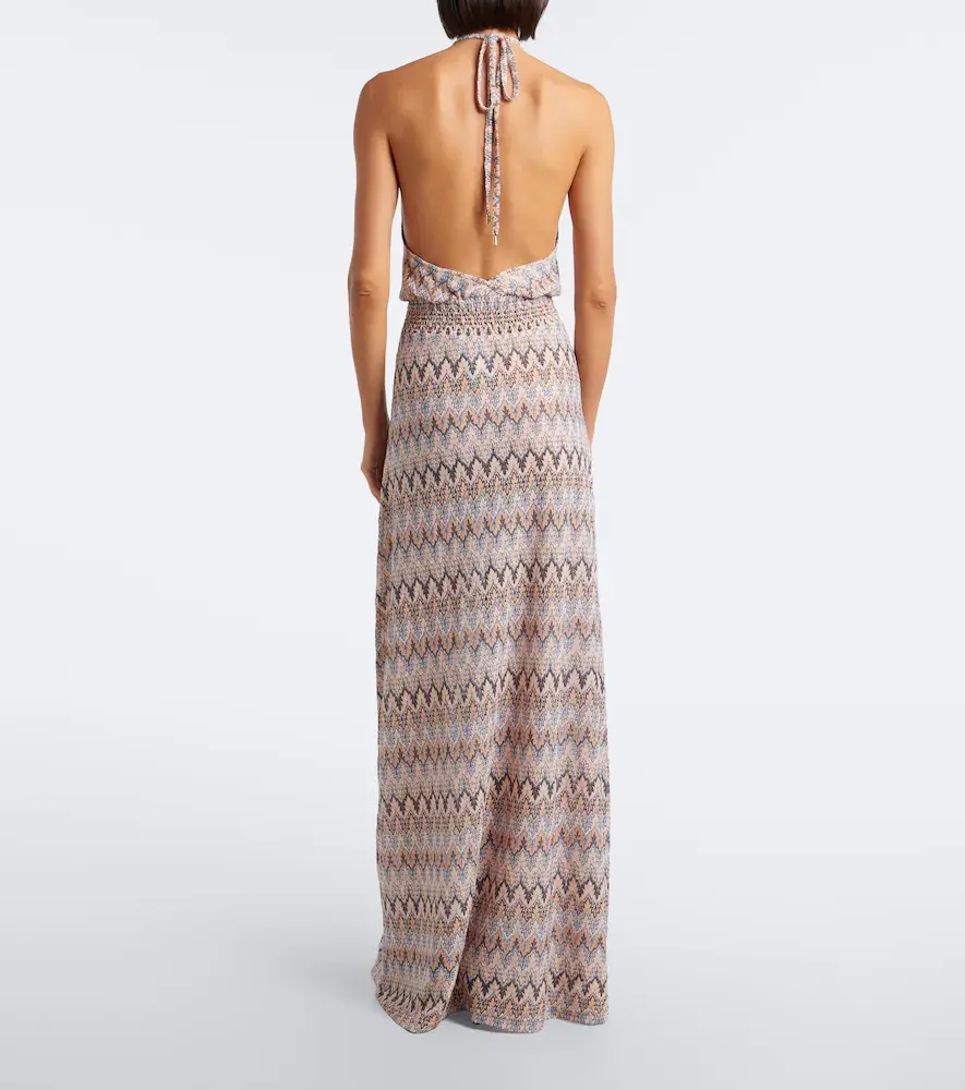 Melissa Odabash Charlotte chevron knitted maxi dress | Thumbnail 4