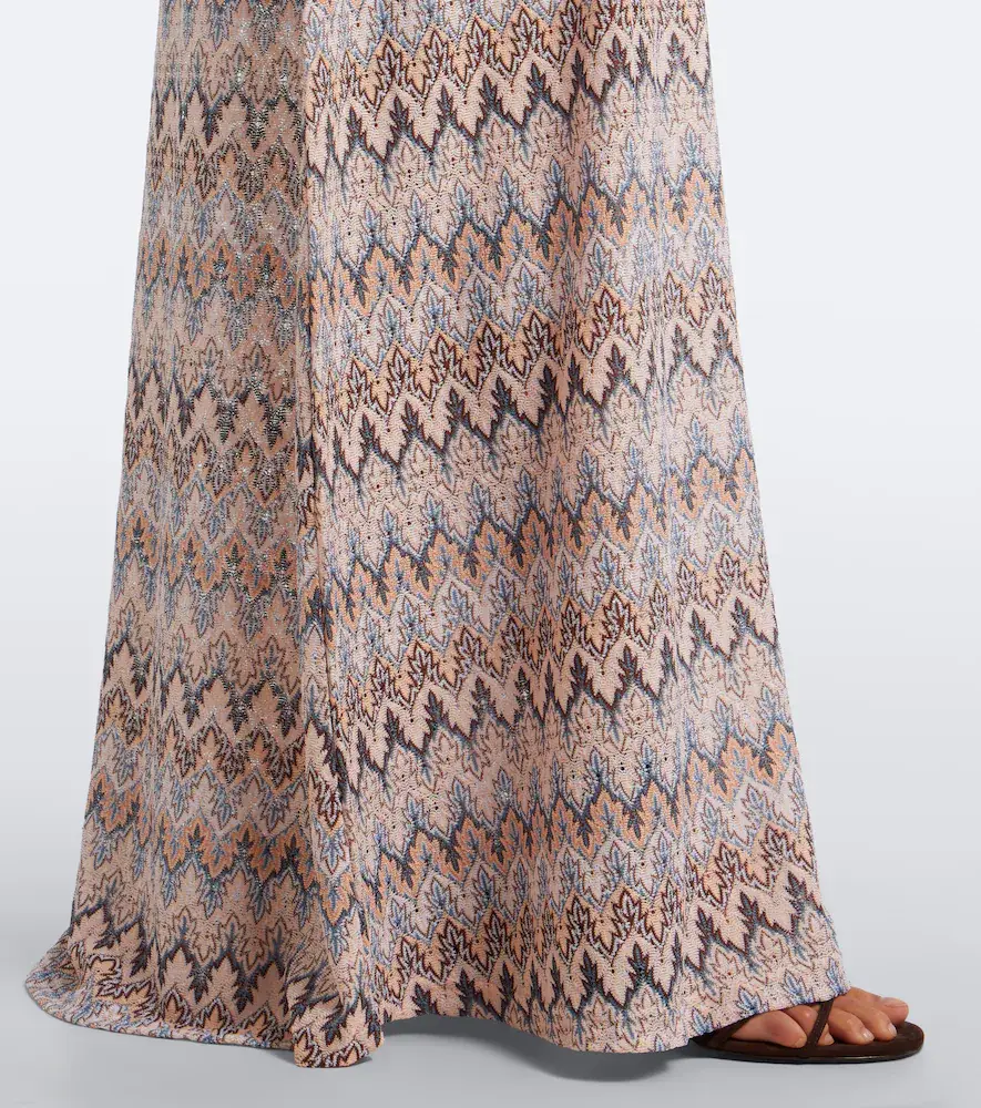 Melissa Odabash Charlotte chevron knitted maxi dress | Thumbnail 5