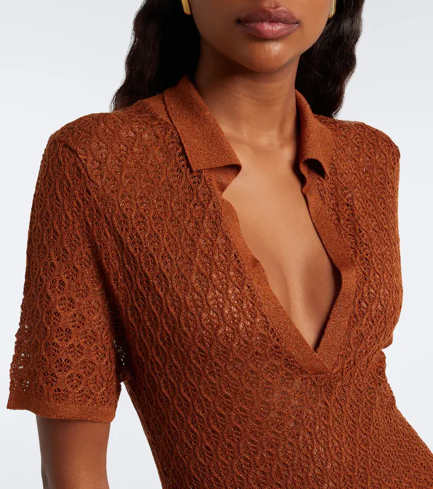 Melissa Odabash Coco open-knit polo dress | Thumbnail 6