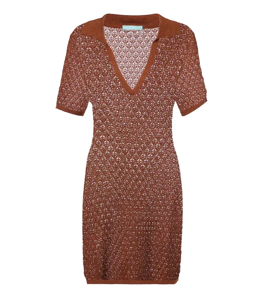 Coco open-knit polo dress