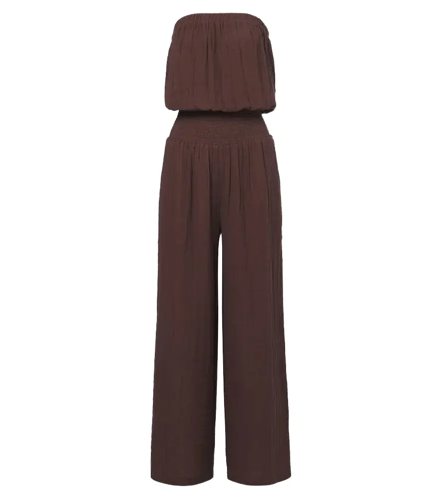 Naomie strapless cotton jumpsuit Naomie strapless cotton jumpsuit