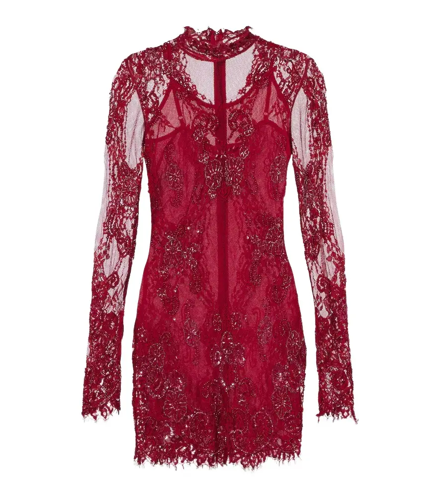 BLUMARINE Embellished lace minidress