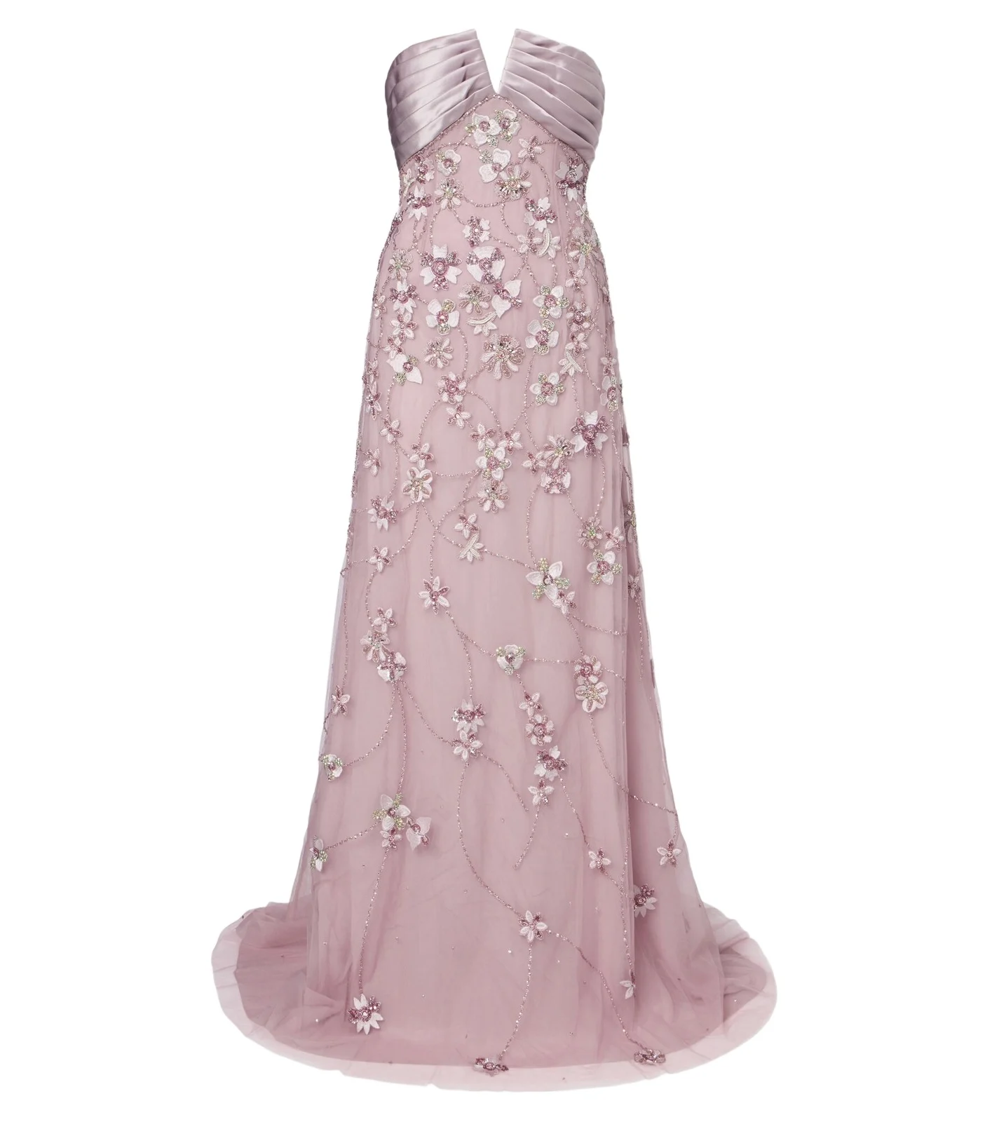 Embellished sheer tulle bustier gown Embellished sheer tulle bustier gown