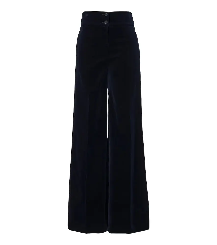 Rudy cotton-blend velvet wide-leg pants