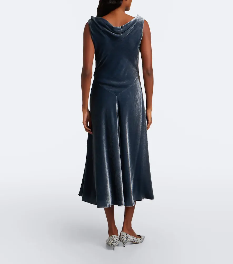 Altuzarra Drina draped velvet maxi dress | Thumbnail 3 Altuzarra Drina draped velvet maxi dress | Thumbnail 3