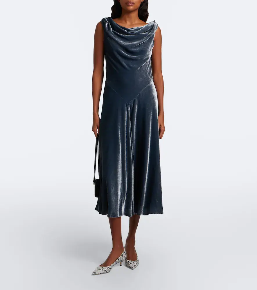 Altuzarra Drina draped velvet maxi dress | Thumbnail 5 Altuzarra Drina draped velvet maxi dress | Thumbnail 5