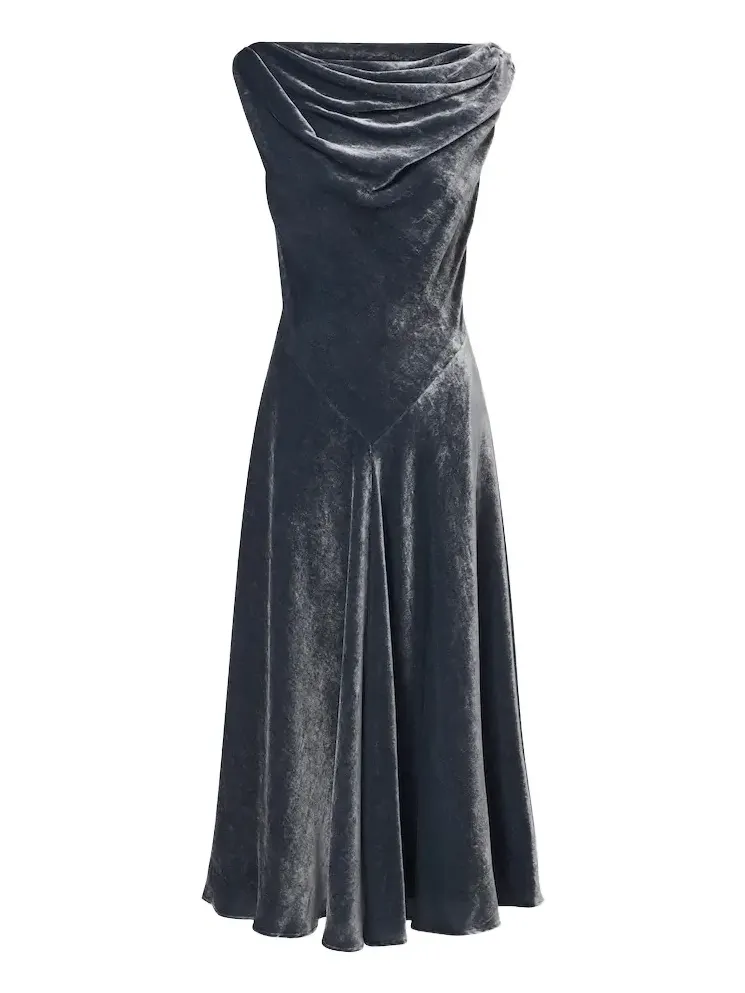 Altuzarra Drina draped velvet midi dress