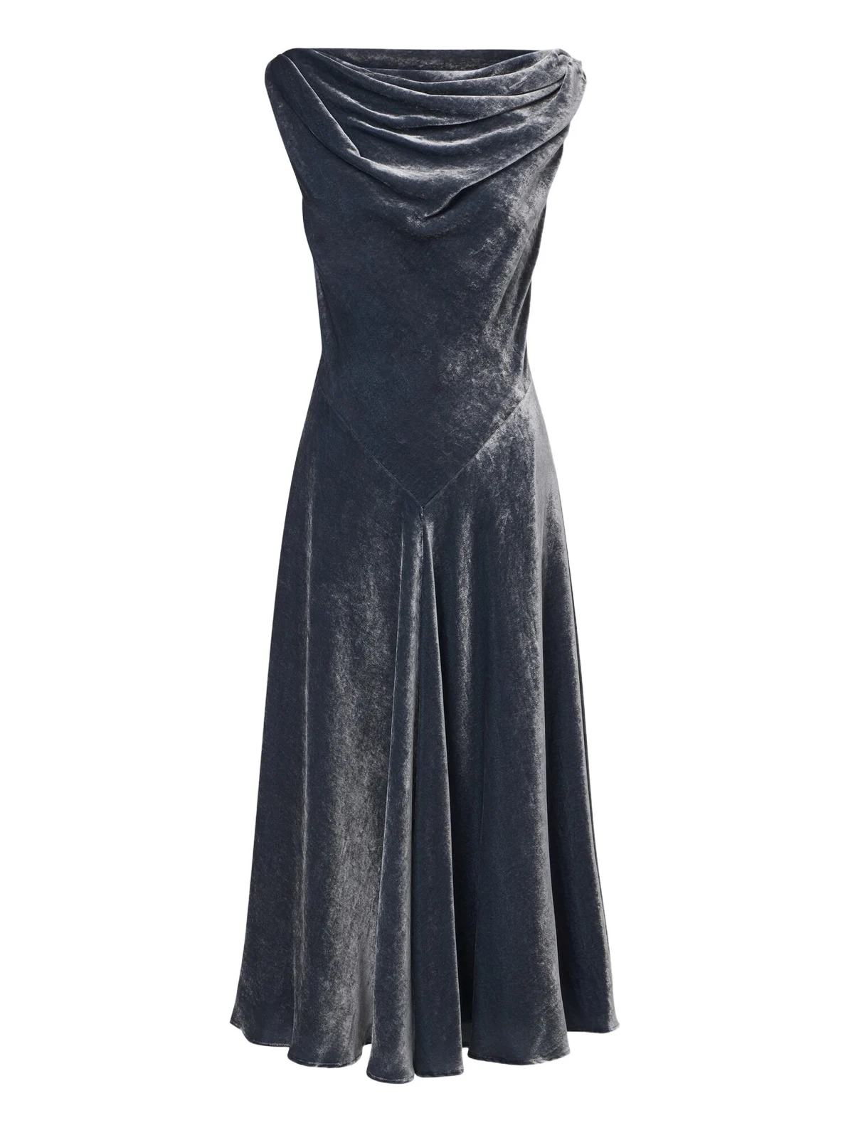 Drina draped velvet midi dress
