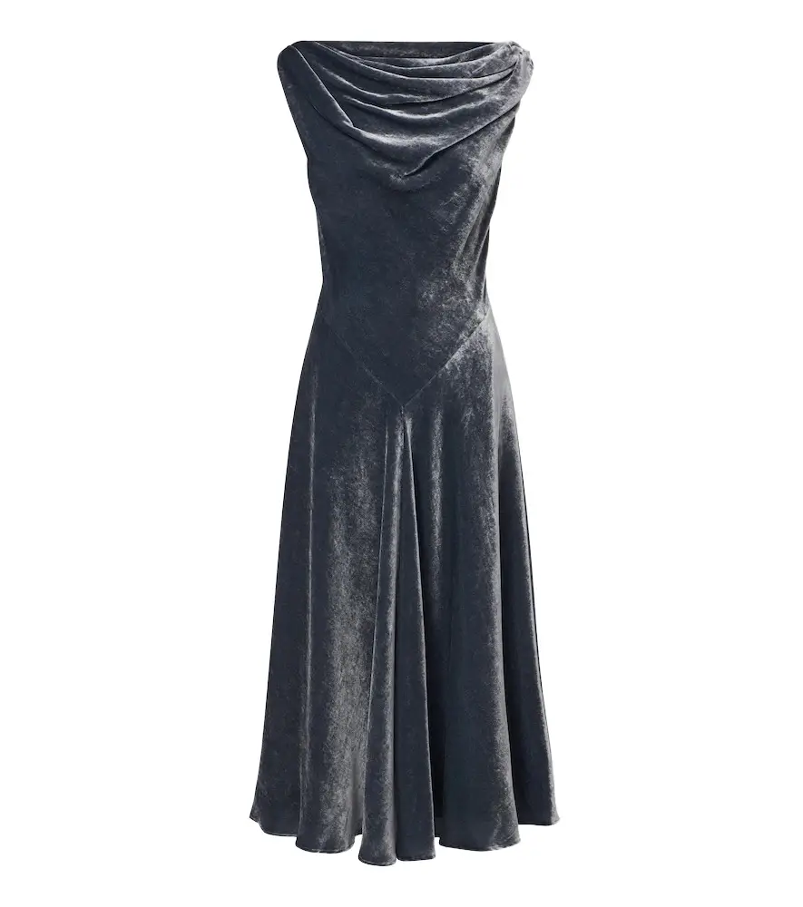 Altuzarra Drina draped velvet maxi dress