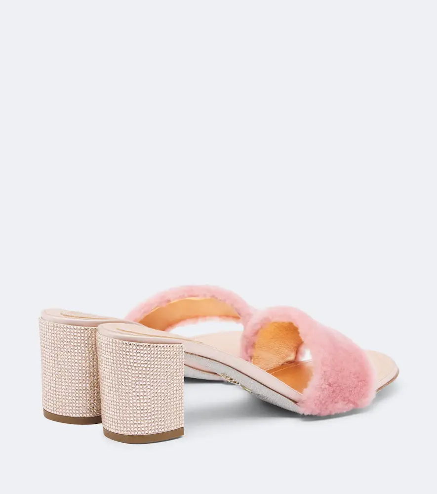 René Caovilla Embellished leather-lined mules | Thumbnail 2