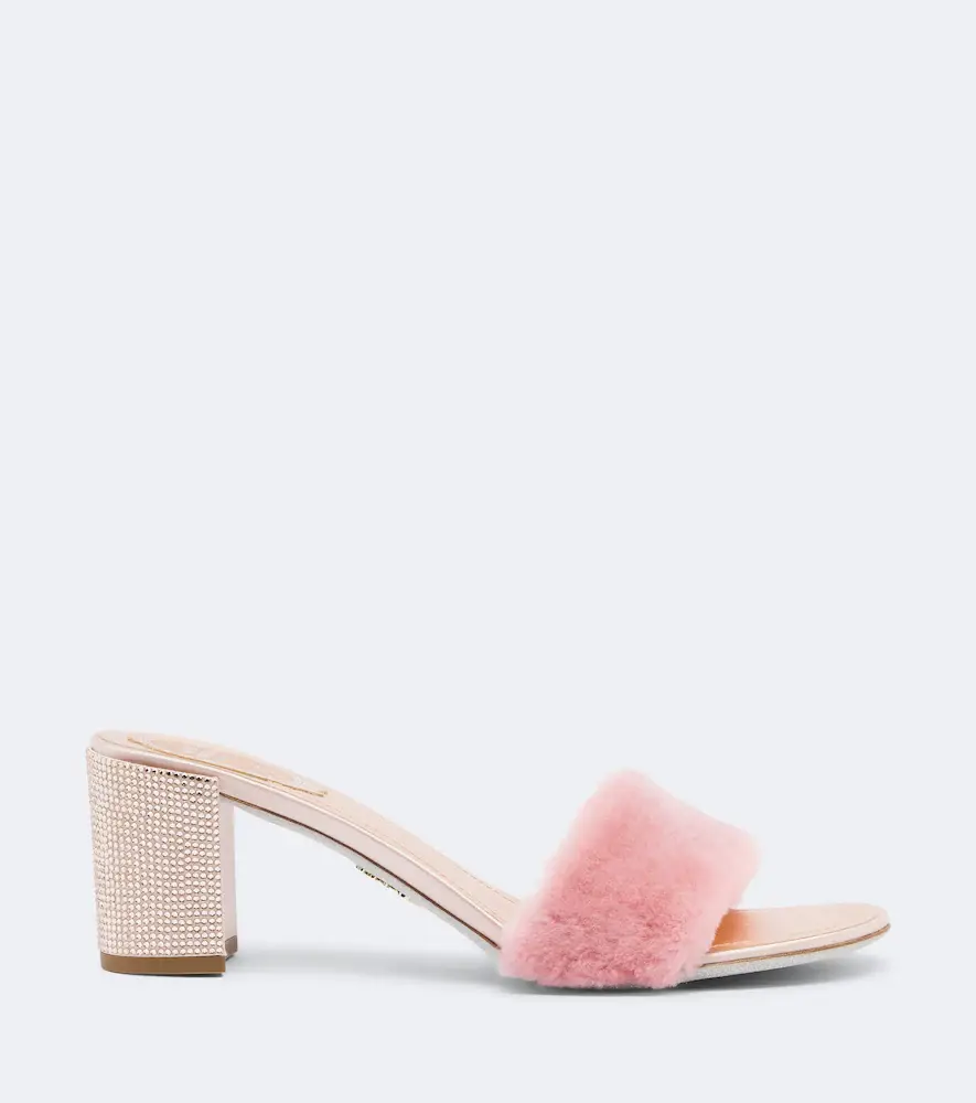 René Caovilla Embellished leather-lined mules | Thumbnail 4
