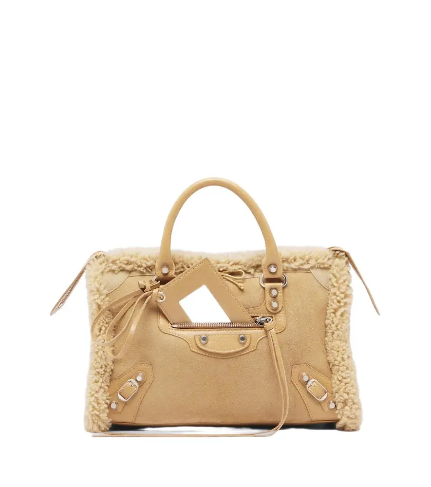 Balenciaga Le City Small suede top-handle bag