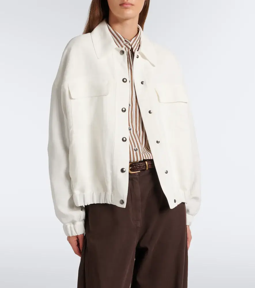 Brunello Cucinelli Single-breasted blouson jacket | Thumbnail 4 Brunello Cucinelli Single-breasted blouson jacket | Thumbnail 4
