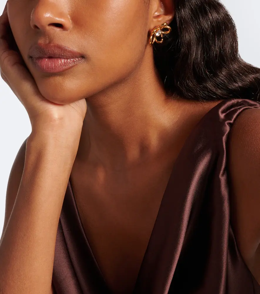 Oscar de la Renta Crystal-embellished floral earrings | Thumbnail 5