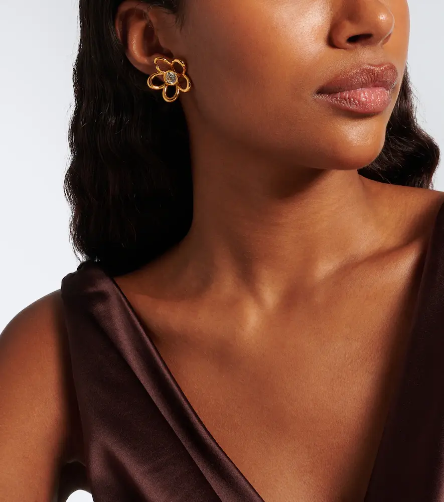 Oscar de la Renta Crystal-embellished floral earrings | Thumbnail 6