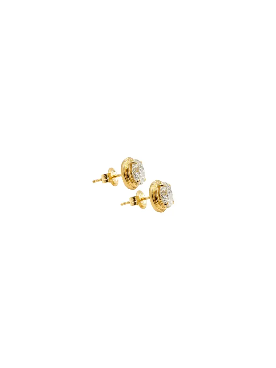 Wish Fine Jewelry 1.80ct Diamond 18K Gold Oval Button Back Stud Earrings | Thumbnail 2 Wish Fine Jewelry 1.80ct Diamond 18K Gold Oval Button Back Stud Earrings | Thumbnail 2