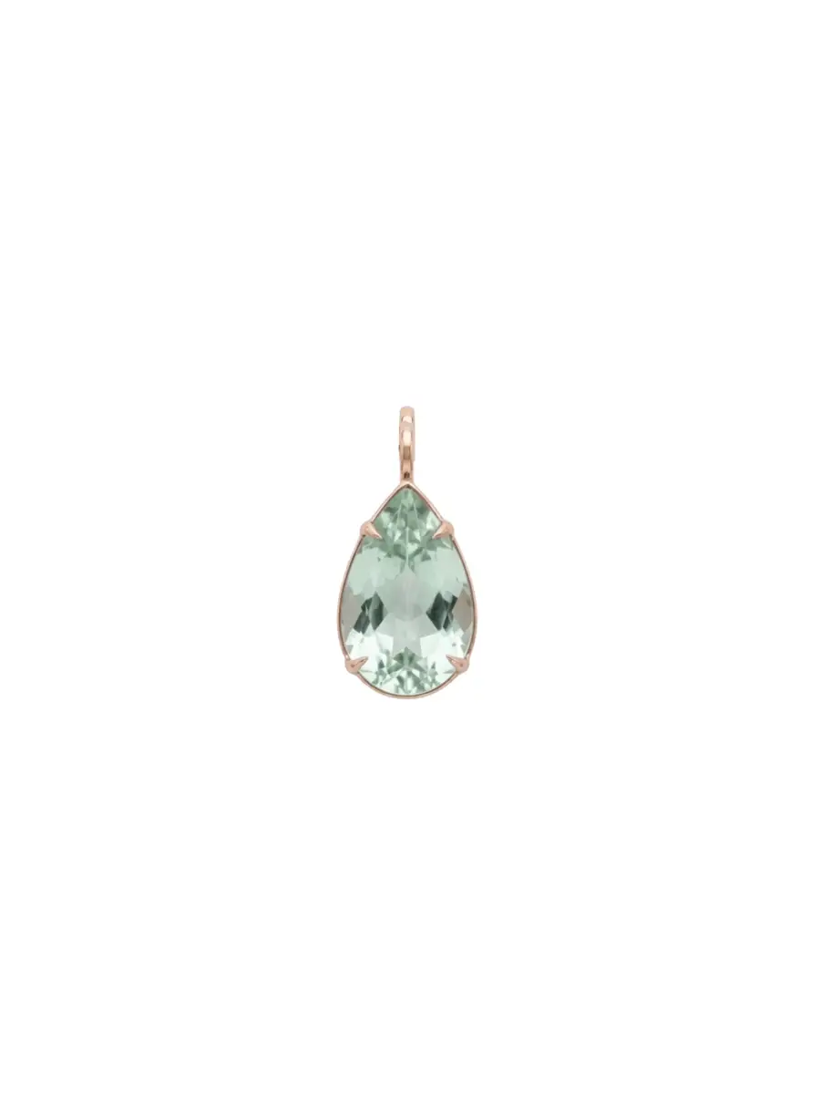 Wish Fine Jewelry 18.58ct Green Amethyst 18K Gold Small Statement Pendant