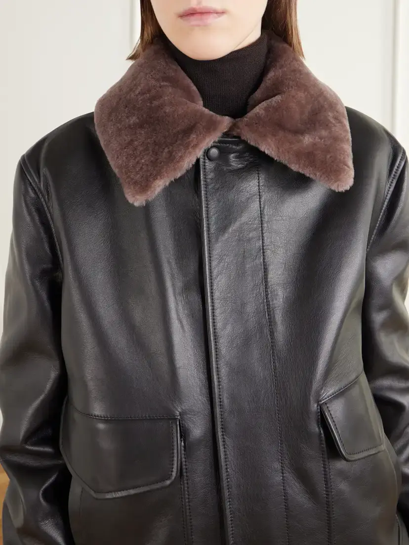 Gabriela Hearst Grant Shearling-trimmed Leather Bomber Jacket | Thumbnail 5 Gabriela Hearst Grant Shearling-trimmed Leather Bomber Jacket | Thumbnail 5