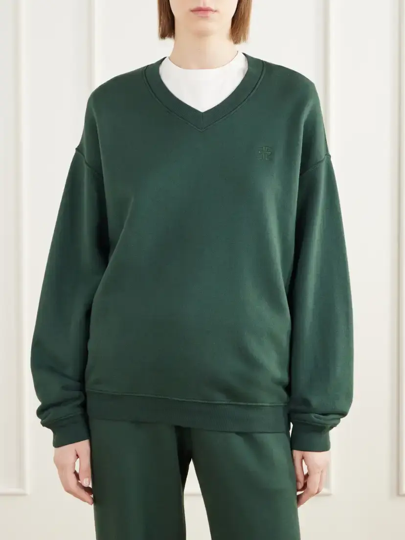 ÉTERNE Logo-embroidered French Cotton And Modal-blend Terry Sweatshirt | Thumbnail 3 ÉTERNE Logo-embroidered French Cotton And Modal-blend Terry Sweatshirt | Thumbnail 3