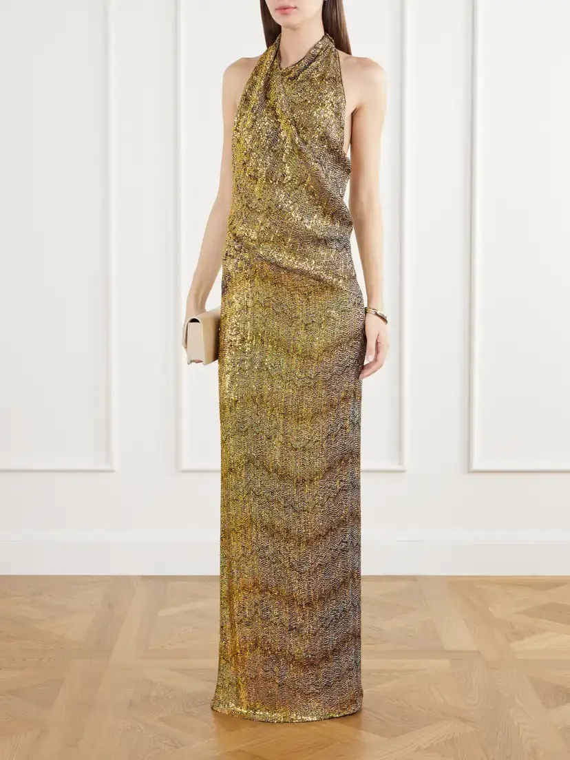 Missoni Striped Sequin-embellished Metallic Crochet-knit Halterneck Maxi Dress | Thumbnail 2 Missoni Striped Sequin-embellished Metallic Crochet-knit Halterneck Maxi Dress | Thumbnail 2