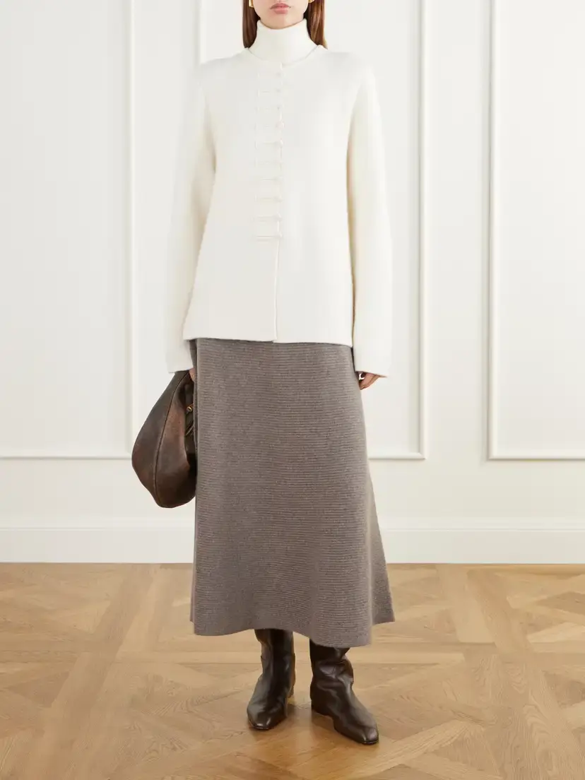 Lisa Yang Dovie Ribbed Cashmere Midi Skirt | Thumbnail 2